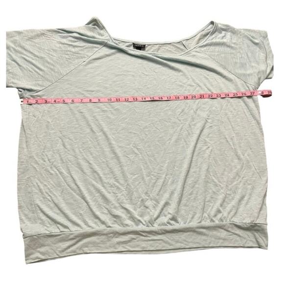 TORRID Plus Size 4 (26) Off-Shoulder Featherlight Slub Tee Mint Green - Picture 9 of 11